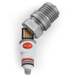 Флешка Audi heritage Spark plug USB, Silver/White, 8 GB, артикул 3221800600
