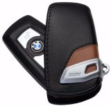 Кожаный футляр для ключа BMW Leather Key Case Luxury Line Brown Black, артикул 82292219917