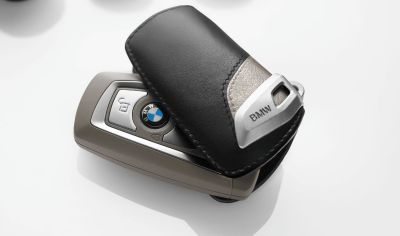 Кожаный футляр для ключа BMW Leather Key Case Modern Line, Beige-Brown