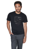 Мужская футболка Porsche Crest T-Shirt, Men's, Essential, Black, артикул WAP82100S0K