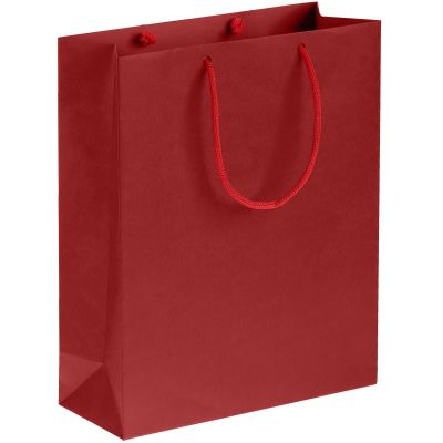Бумажный подарочный пакет, красный, размер: 23 х 28 х 9,2 см.