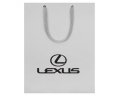Бумажный подарочный пакет Lexus, серый, размер M: 23 х 28 х 9,2 см.