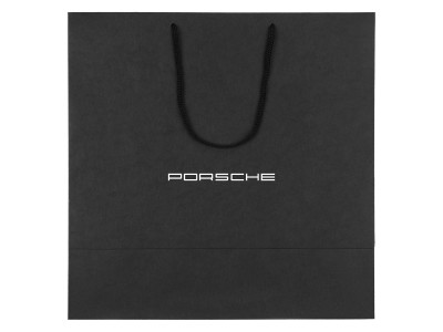 Бумажный подарочный пакет Porsche, черный, размер L: 35 x 35 x 16 см.
