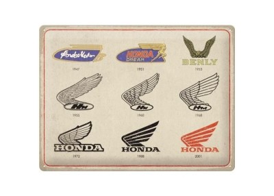 Металлическая пластина Honda Logo Evolution Tin Sign, 30x40, Nostalgic Art