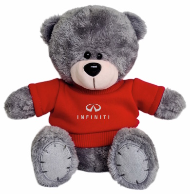 Мягкая игрушка медвежонок Infiniti Plush Toy Teddy Bear, Grey/Red