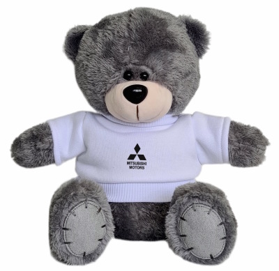 Плюшевый мишка Mitsubishi Plush Toy Teddy Bear, Grey/White