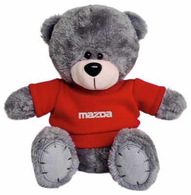 Плюшевый мишка Mazda Plush Toy Teddy Bear, Grey/Red