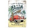 Металлическая пластина Volkswagen At The Beach, Tin Sign, 20x30, Nostalgic Art