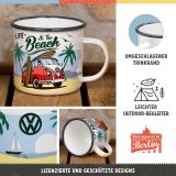 Стальная эмалированная кружка Volkswagen At The Beach, Enamel Mug, Nostalgic Art, 360ml, артикул NA43218
