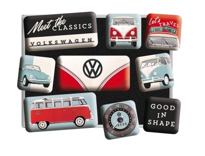 Набор магнитов на холодильник Volkswagen Meet The Classics, Fridge Magnets, Nostalgic Art