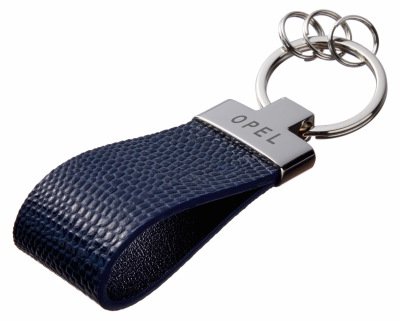 Кожаный брелок Opel Premium Leather Keychain, Metall/Leather, Blue/Blue