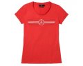 Женская футболка Mercedes Women's T-shirt, The radiator grille motif, Red