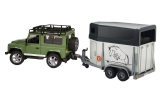 Автомобиля и трейлер для перевозки лошадей Land Rover Defender Model With Horse Trailer, Green, артикул TOADHT