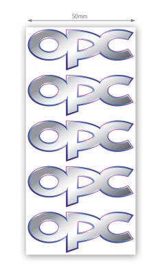 Набор из пяти наклеек Opel OPC sticker 50 mm (5-piece set)