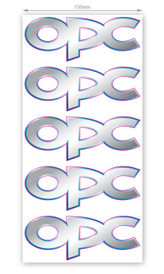 Набор из пяти наклеек Opel OPC sticker 150 mm (5-piece set)