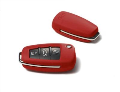 Кожаный футляр для ключа Audi Leather key cover, crimson red