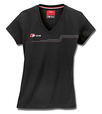 Женская футболка Audi Womens T-Shirt, S Line, Black