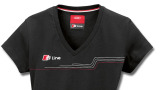 Женская футболка Audi Womens T-Shirt, S Line, Black, артикул 3131301001