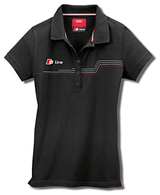 Женская рубашка-поло Audi Womens Polo-Shirt, S Line, Black