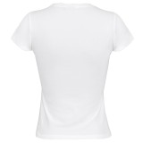 Женская футболка Fiat white women’s t-shirt with logo in strass, артикул 50906881