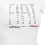Женская футболка Fiat white women’s t-shirt with logo in strass, артикул 50906881