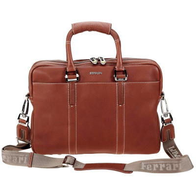 Кожаный портфель Ferrari 24 Bag Brown