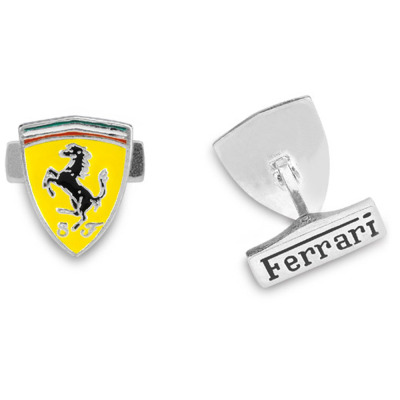 Серебряные запонки Ferrari Scudetto Cufflinks