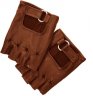 Мужские кожаные водительские перчатки Ferrari Men's leather fingerless driving gloves Brown