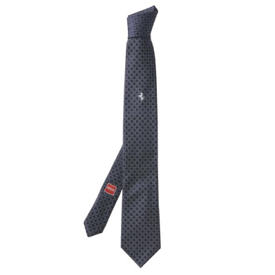 Галстук Ferrari Cavallino Rampante Tie Diamond pattern Blue Grey