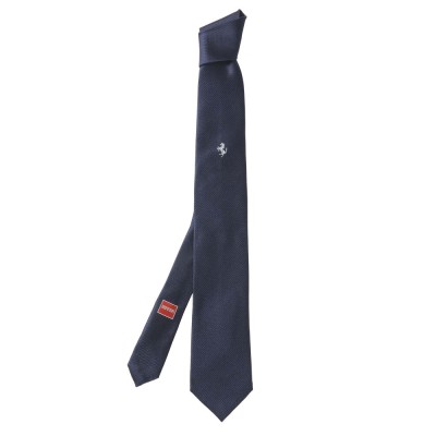 Галстук Ferrari Cavallino Rampante Tie False uni pattern Blue Navy