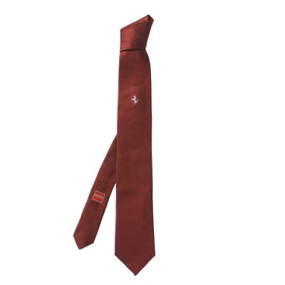 Галстук Ferrari Cavallino Rampante Tie False uni pattern Burgundy