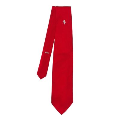 Галстук Ferrari Satin Prancing Horse tie Red