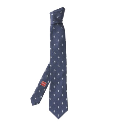 Галстук Ferrari Cavallino Rampante Tie - All Over Blue Silver