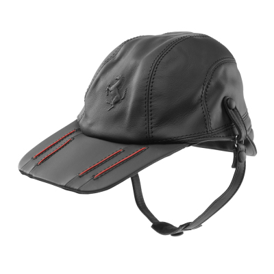 Мужская кожаная кепка Ferrari Men’s Cap by Borsalino, Black