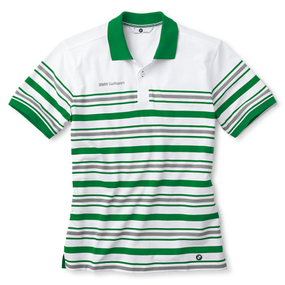 Мужская рубашка-поло BMW Mens Golfsport Polo Shirt, striped, Green White