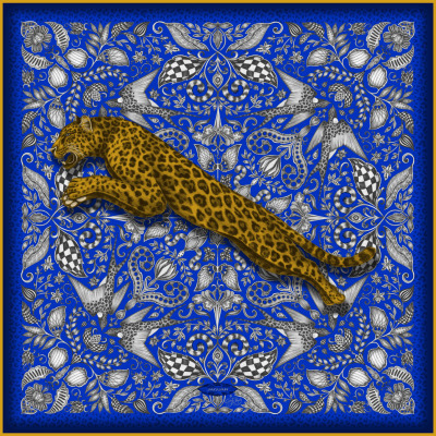 Женский шелковый шарф Jaguar Silk Scarf Cobalt