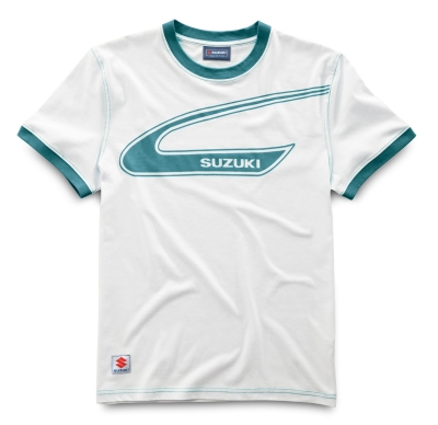Мужская футболка Suzuki TM250 Tank Design T-Shirt, White with green