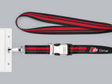 Лента с карабином для ключей Audi S line, красная, артикул 3181000100