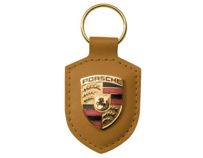 Брелок для ключей с гербом Porsche Crest Keyring, Cognac