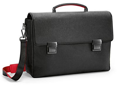 Кожаный портфель Audi Sport Attaché black/red