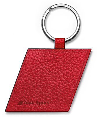 Кожаный брелок Audi Sport Key ring leather, red/black