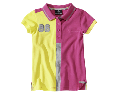 Детская футболка Mercedes Children's Polo Shirt, Girls, Pink / Yellow
