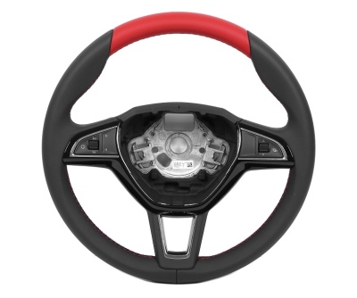 Спортивный кожаный мультируль для Skoda Rapid Leather Steering Wheel