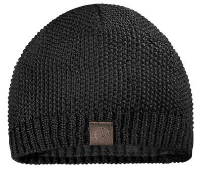 Мужская вязаная зимняя шапка Mercedes-Benz Men's Knitted Hat, Black