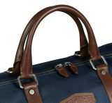 Дорожная сумка Jaguar Heritage Holdall, leather-Nylon, Blue-Brown, артикул JBLU182NVA
