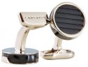 Запонки со вставкой из оникса Land Rover Round Onyx Cufflinks - Black