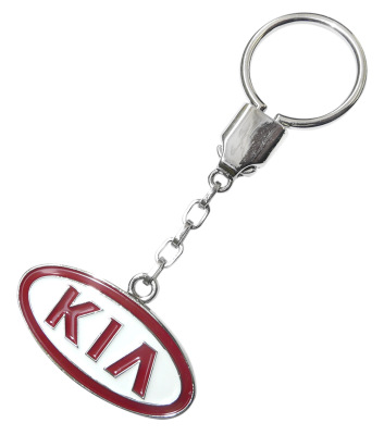 Металлический брелок Kia Logo Metall Keyring, Red-Silver