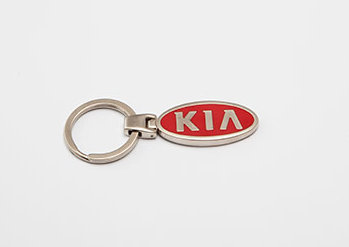 Металлический брелок с кольцом Kia Logo Metall Keyring, Silver-Red