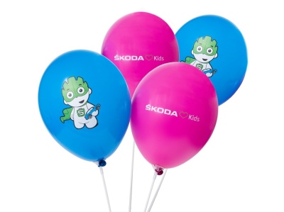 Воздушные шары Skoda в двух цветах (синий и розовый), 50 штук