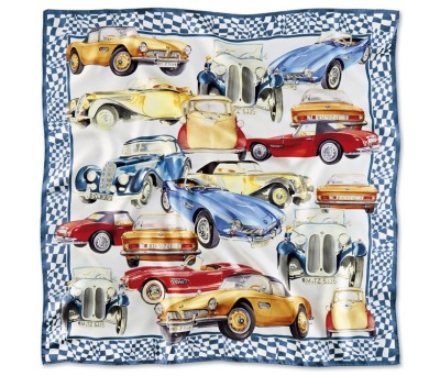 Женский шелковый платок BMW Iconic Silk Scarf, Steel Blue